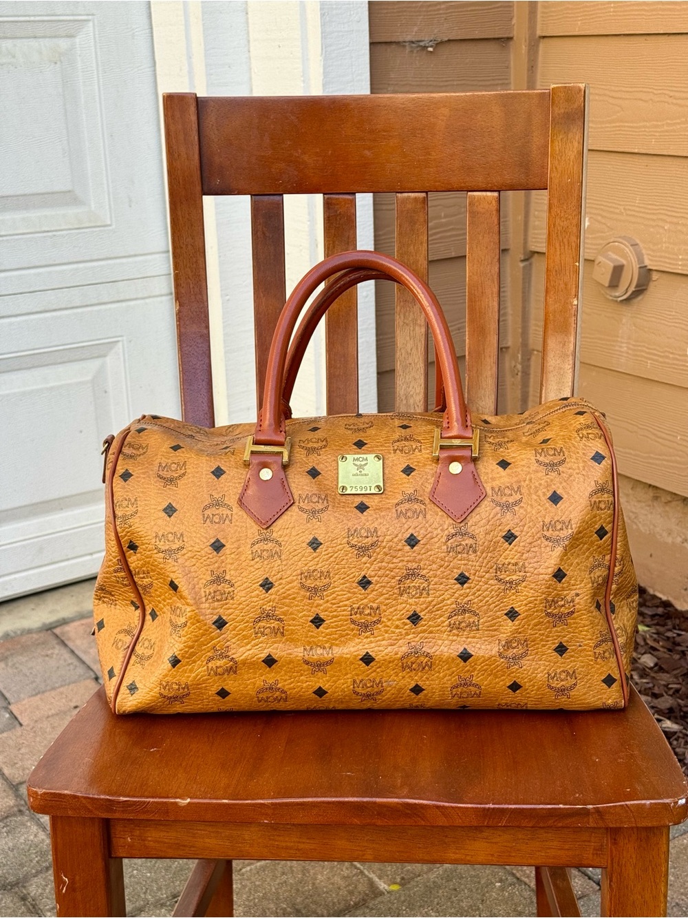 Vintage MCM Visetos Duffle Bag Cognac Made in Germany